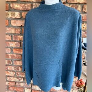 Stephanie Schuster for Princess Knitswear dusty blue mock turtle neck